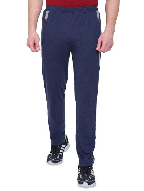 blue cotton full length track pant - 14999953 - Very Small Image - 1
