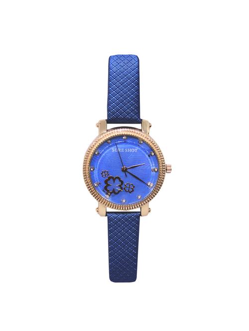 jm new sure short style dark blue leather belt watch - 15000107 - Very Small Image - 1