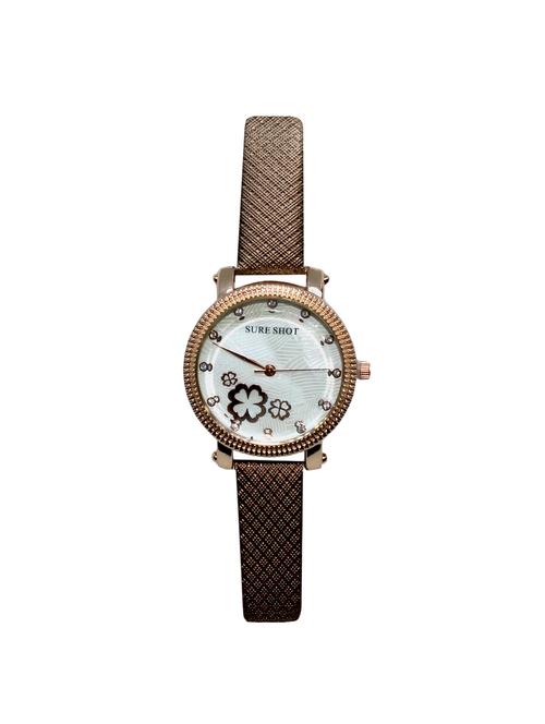 jm new sure short style dark brown leather belt watch - 15000109 - Very Small Image - 1