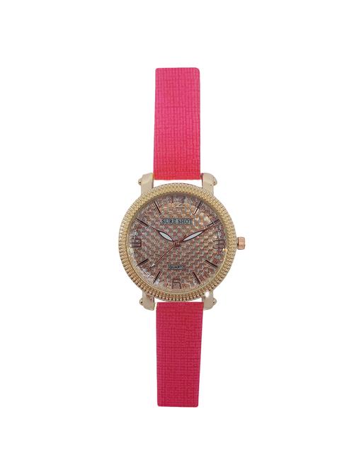 jm new sure short style mate pink leather belt watch - 15000134 - Very Small Image - 1