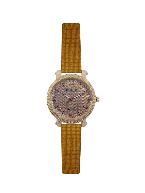 jm new sure short style mate dark yellow leather belt watch - 15000136 - Very Small Image - 1