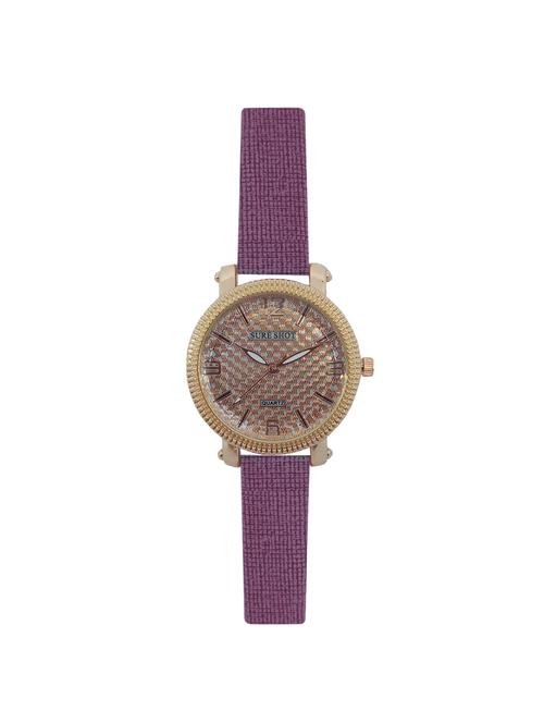 jm new sure short style mate purple leather belt watch - 15000139 - Very Small Image - 1