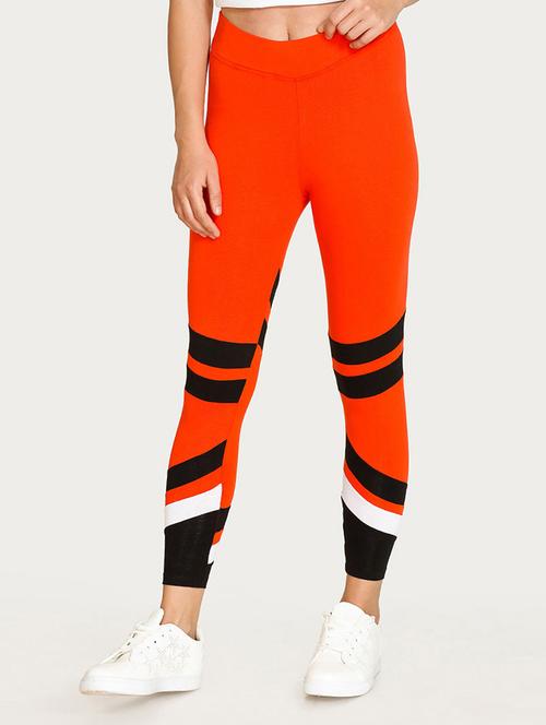 orange printed cotton track pant - 15000523 - Very Small Image - 1