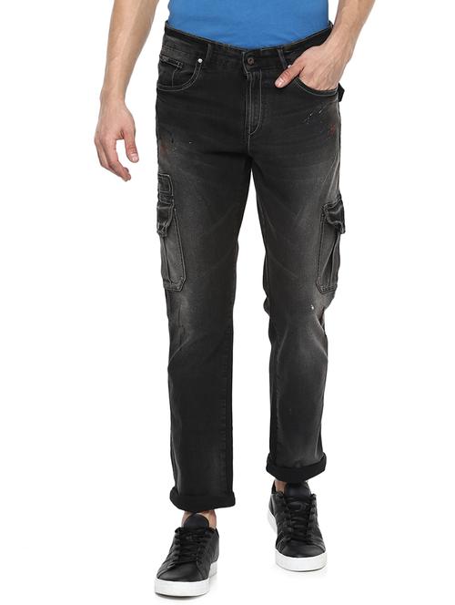 black cotton washed jeans - 15000567 - Very Small Image - 1