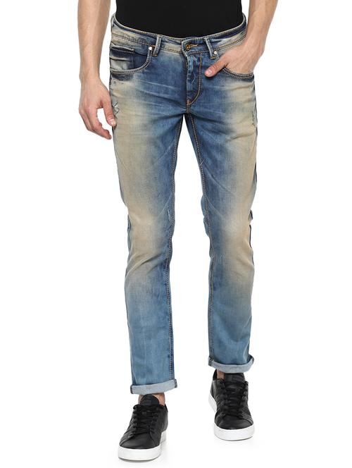 blue heavy washed denim jeans - 15000588 - Very Small Image - 1