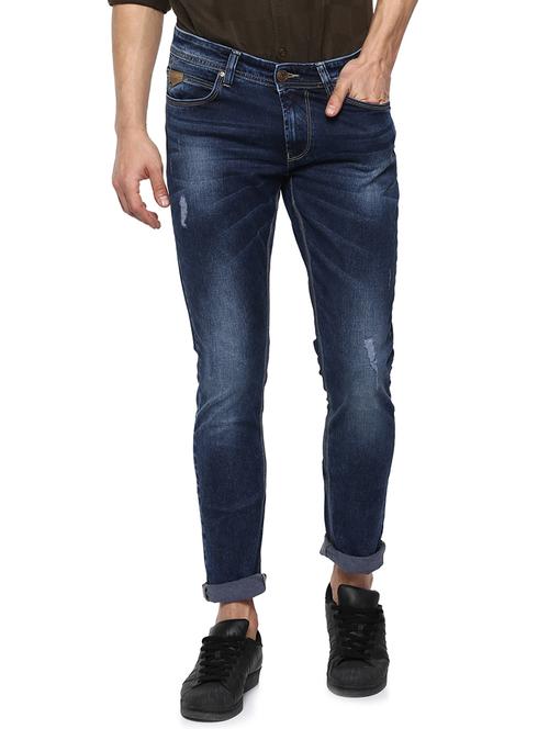 blue cotton washed jeans - 15000683 - Very Small Image - 1