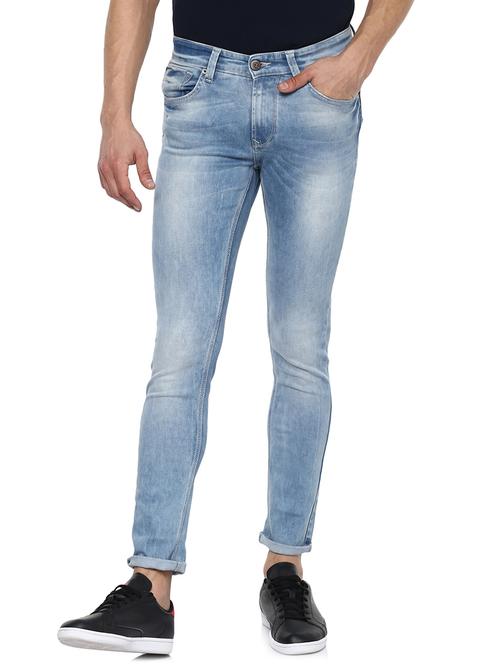 blue light washed denim jeans - 15000704 - Very Small Image - 1