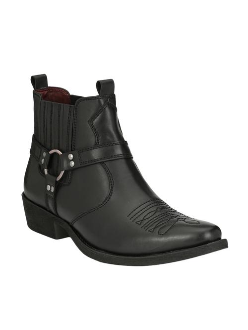 black leather slip on boot - 15001439 - Very Small Image - 1