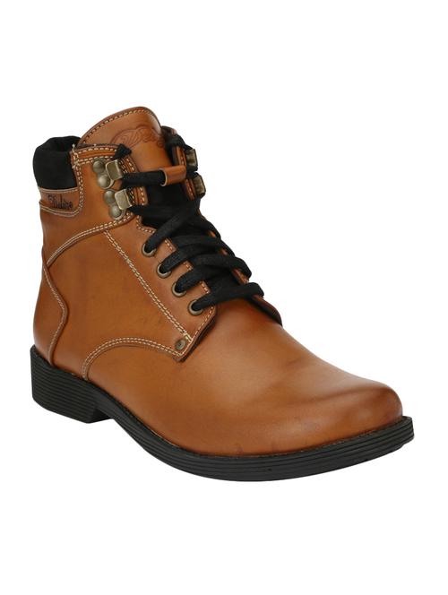 tan leatherette high ankle boot - 15001446 - Very Small Image - 1