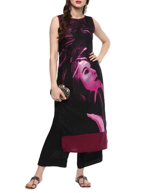 digital print straight kurta - 15002492 - Very Small Image - 1