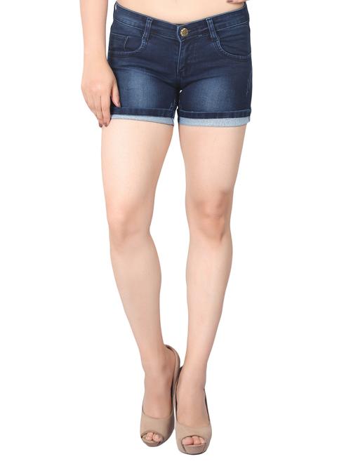 dark blue denim shorts - 15003117 - Very Small Image - 1