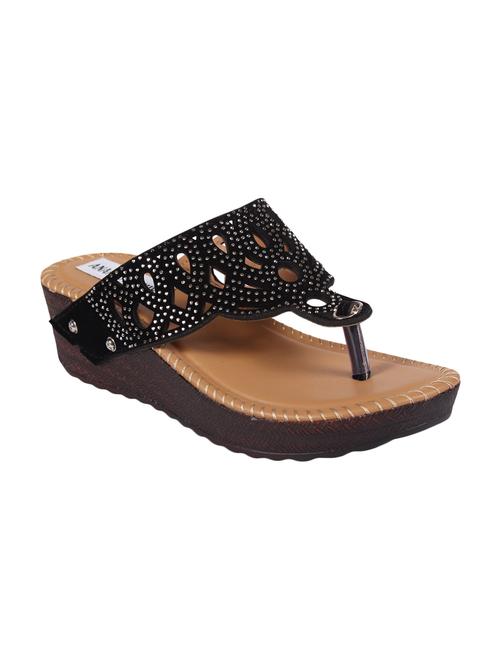 anand archies black color artificial leather wedges for girl's & women's ( aa-421-black-36 ) - 15004008 - Very Small Image - 1