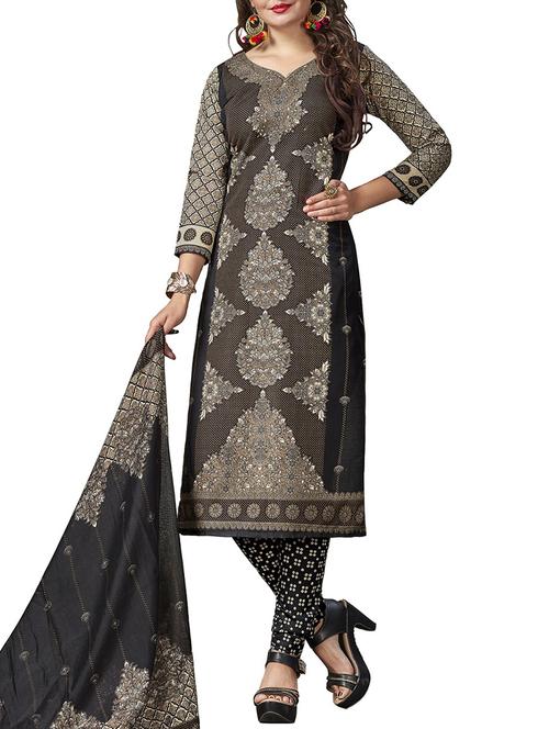 black colored cotton a-line set - 15005587 - Very Small Image - 1