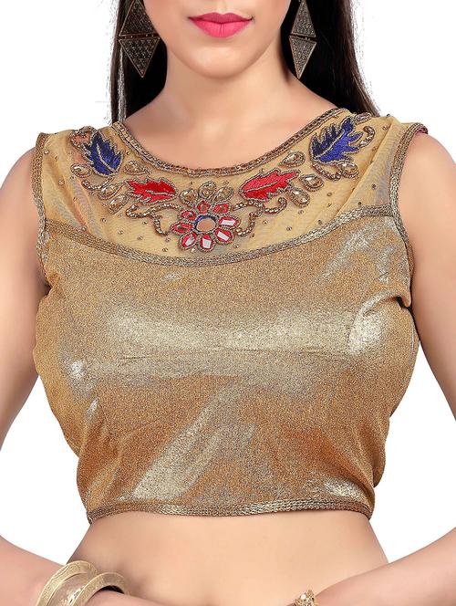 gold embellished solid blouse - 15006900 - Very Small Image - 1