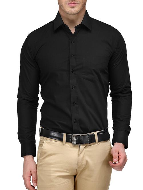 black cotton formal shirt - 15007909 - Very Small Image - 1