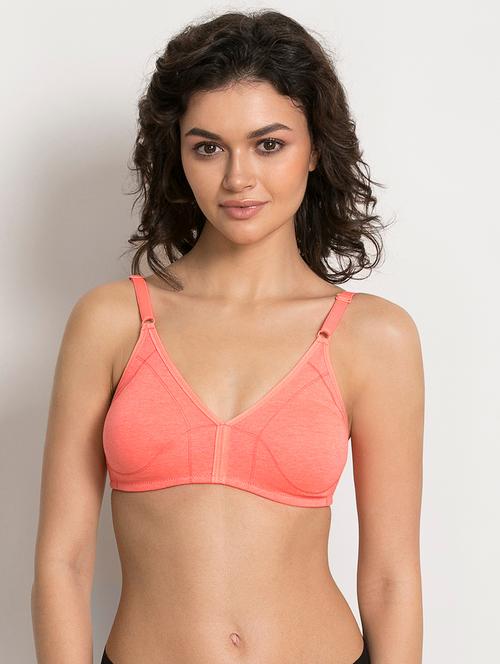 orange solid cotton t-shirt bra - 15008054 - Very Small Image - 1