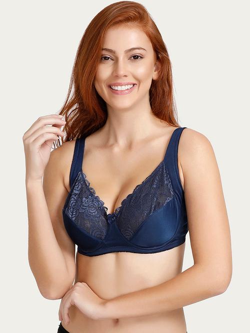 dark blue solid nylon bra - 15008074 - Very Small Image - 1