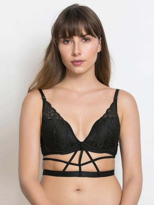 lace detail cage bra - 15008097 - Very Small Image - 1