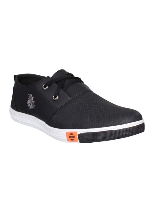 black leatherette lace up sneaker - 15008169 - Very Small Image - 1