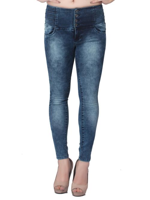 dark blue acid wash denim jeans - 15008395 - Very Small Image - 1