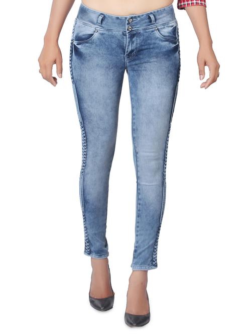 light blue skinny fit blue denim jeans - 15008401 - Very Small Image - 1