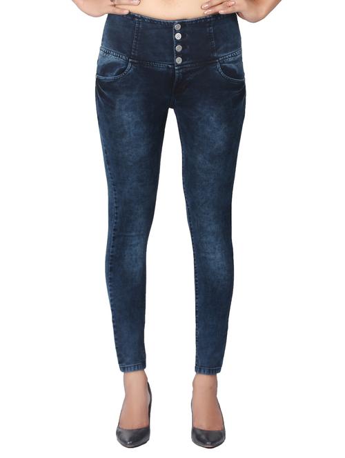 dark blue acid wash denim jeans - 15008416 - Very Small Image - 1