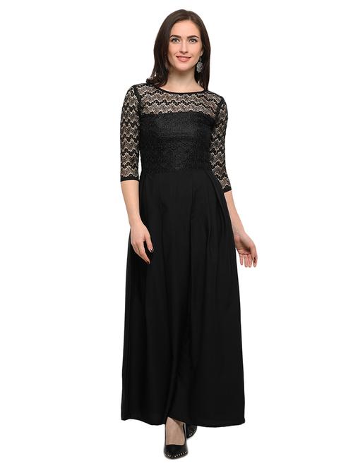 lace detail pleated maxi dress - 15009080 - Very Small Image - 1