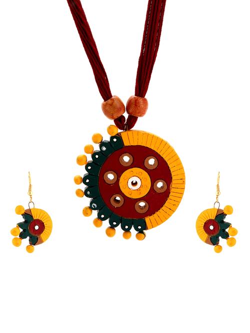 multi colored wood necklaces and earring - 15009797 - Very Small Image - 1