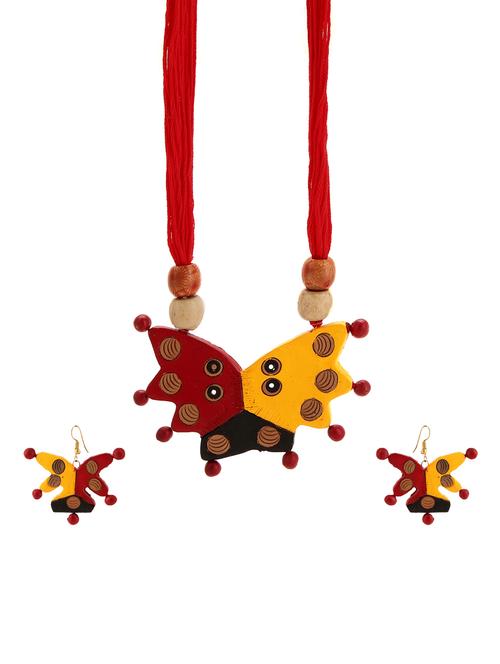 red wood necklaces and earring - 15009802 - Very Small Image - 1