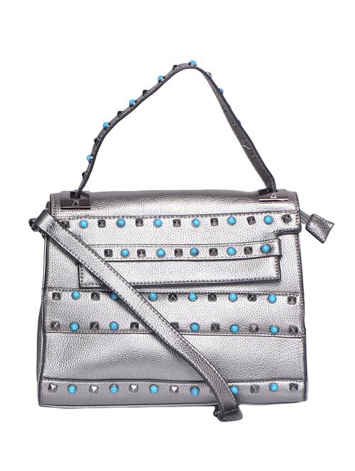 silver leatherette regular handbag - 15009931 - Very Small Image - 1