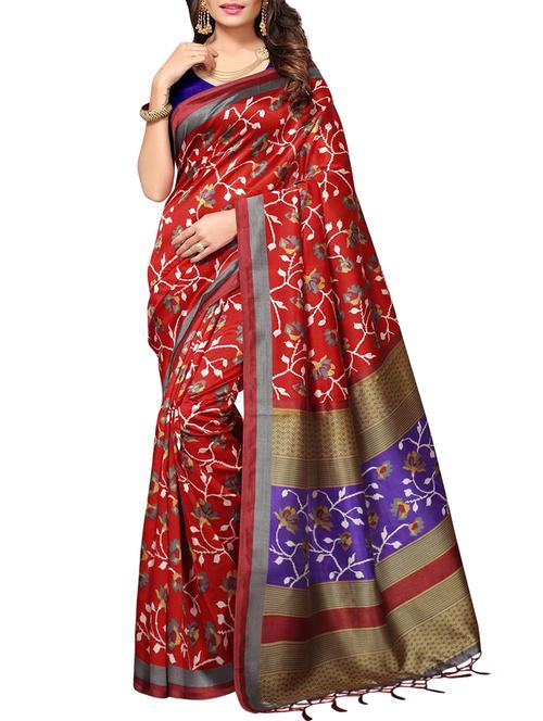 ditsy floral printed saree with blouse - 15010652 - Very Small Image - 1