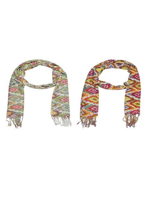 multi colored cotton scarf - 15010948 - Very Small Image - 1