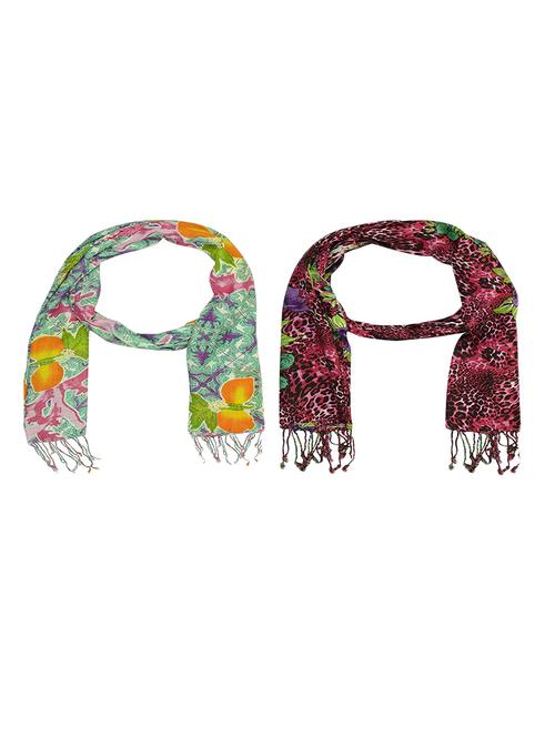 multi colored cotton scarf - 15010981 - Very Small Image - 1