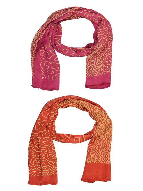 multi colored cotton scarf - 15010989 - Very Small Image - 1