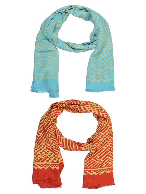 multi colored cotton scarf - 15010994 - Very Small Image - 1