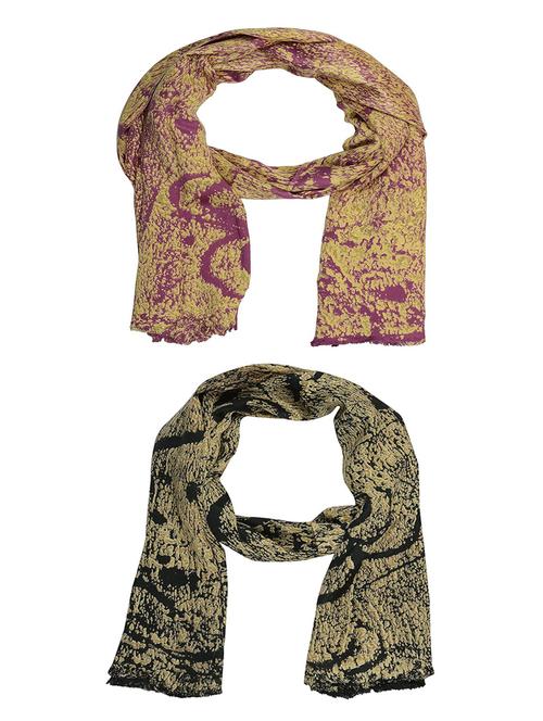 multi colored cotton scarf - 15011004 - Very Small Image - 1
