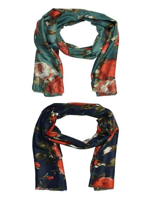 multi colored cotton scarf - 15011006 - Very Small Image - 1
