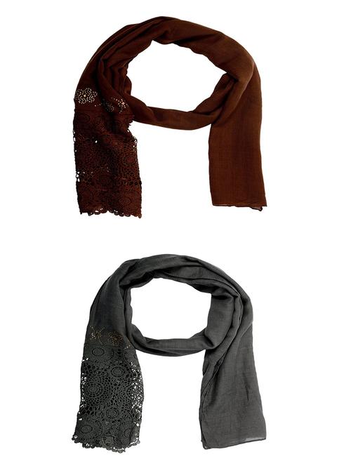 multi colored cotton scarf - 15011038 - Very Small Image - 1