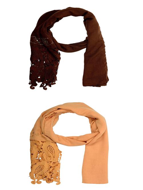 multi colored cotton scarf - 15011041 - Very Small Image - 1