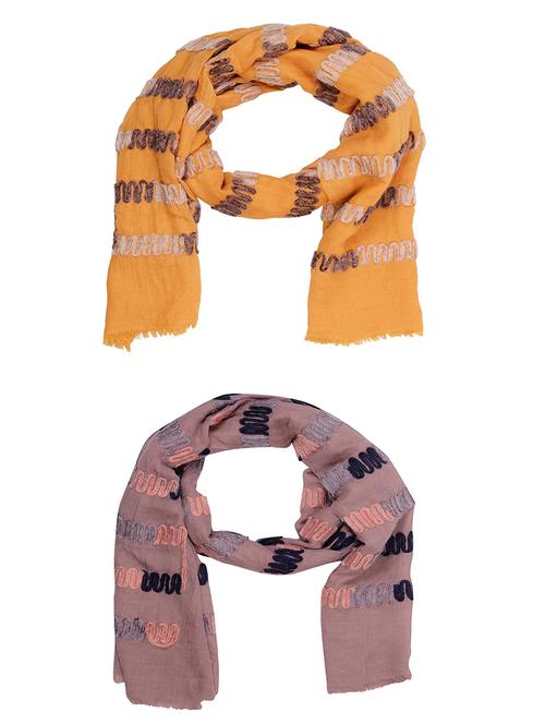 multi colored cotton scarf - 15011142 - Very Small Image - 1