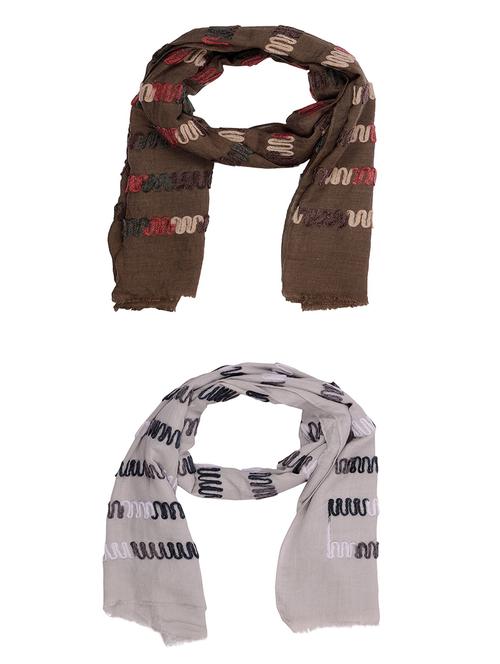 multi colored cotton scarf - 15011144 - Very Small Image - 1