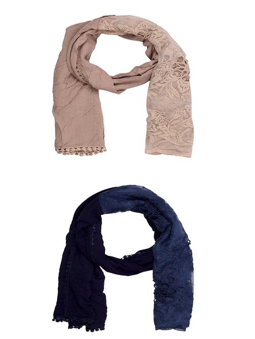 multi colored cotton scarf - 15011162 - Very Small Image - 1