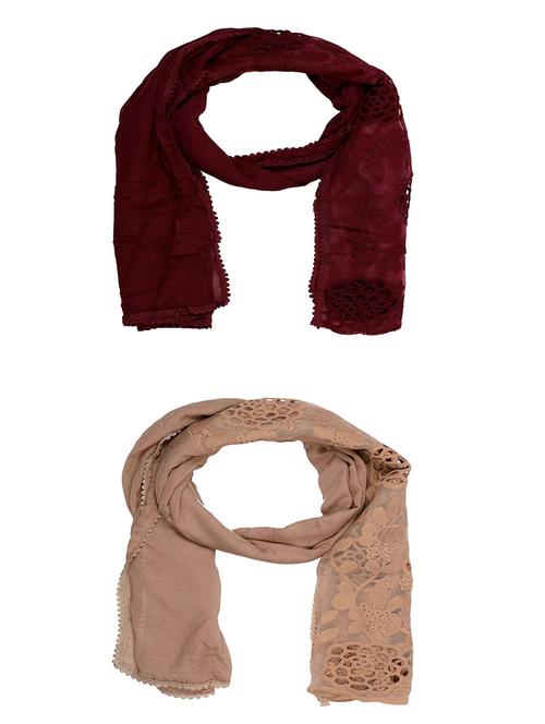 multi colored cotton scarf - 15011168 - Very Small Image - 1