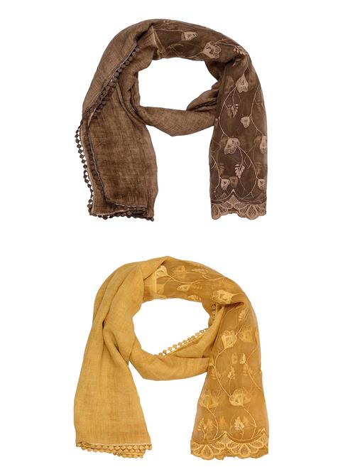 multi colored cotton scarf - 15011180 - Very Small Image - 1