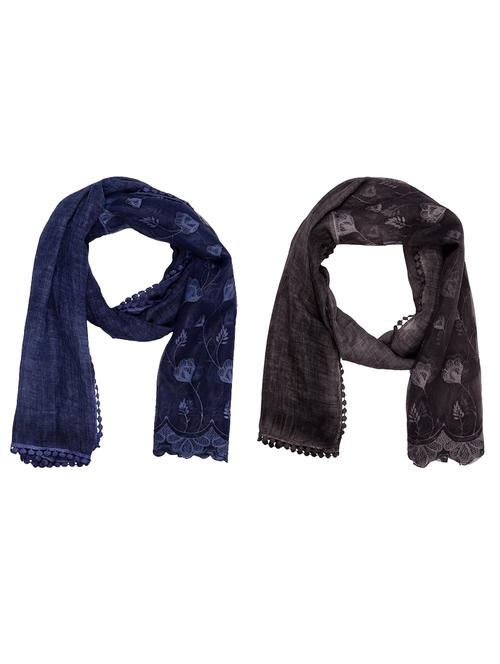 multi colored cotton scarf - 15011184 - Very Small Image - 1