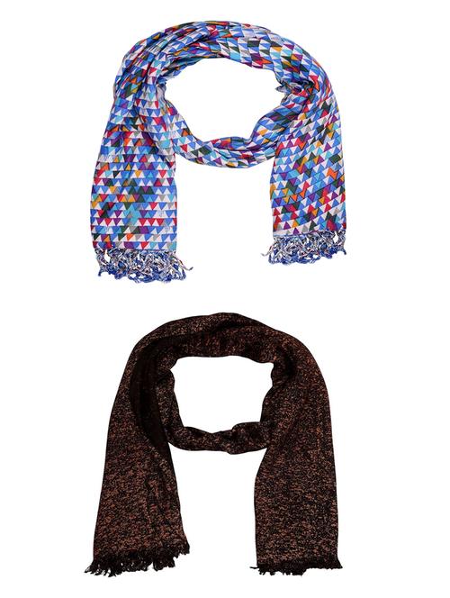 multi colored cotton scarf - 15011201 - Very Small Image - 1