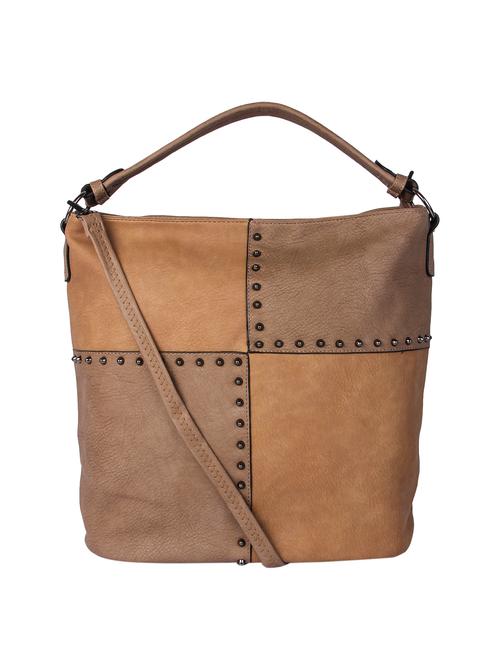 beige leatherette hobo handbag - 15011216 - Very Small Image - 1