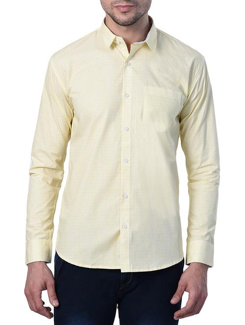 yellow cotton casual shirt - 15011550 - Very Small Image - 1