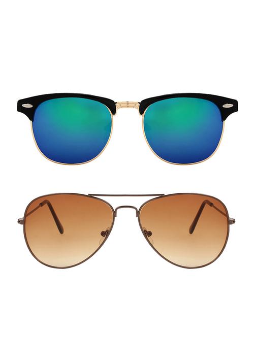 zyaden combo of two sunglasses clubmaster & aviator - pack of 2 - 15012362 - Very Small Image - 1