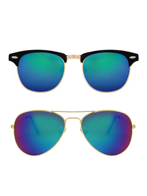zyaden combo of two sunglasses clubmaster & aviator - pack of 2 - 15012363 - Very Small Image - 1